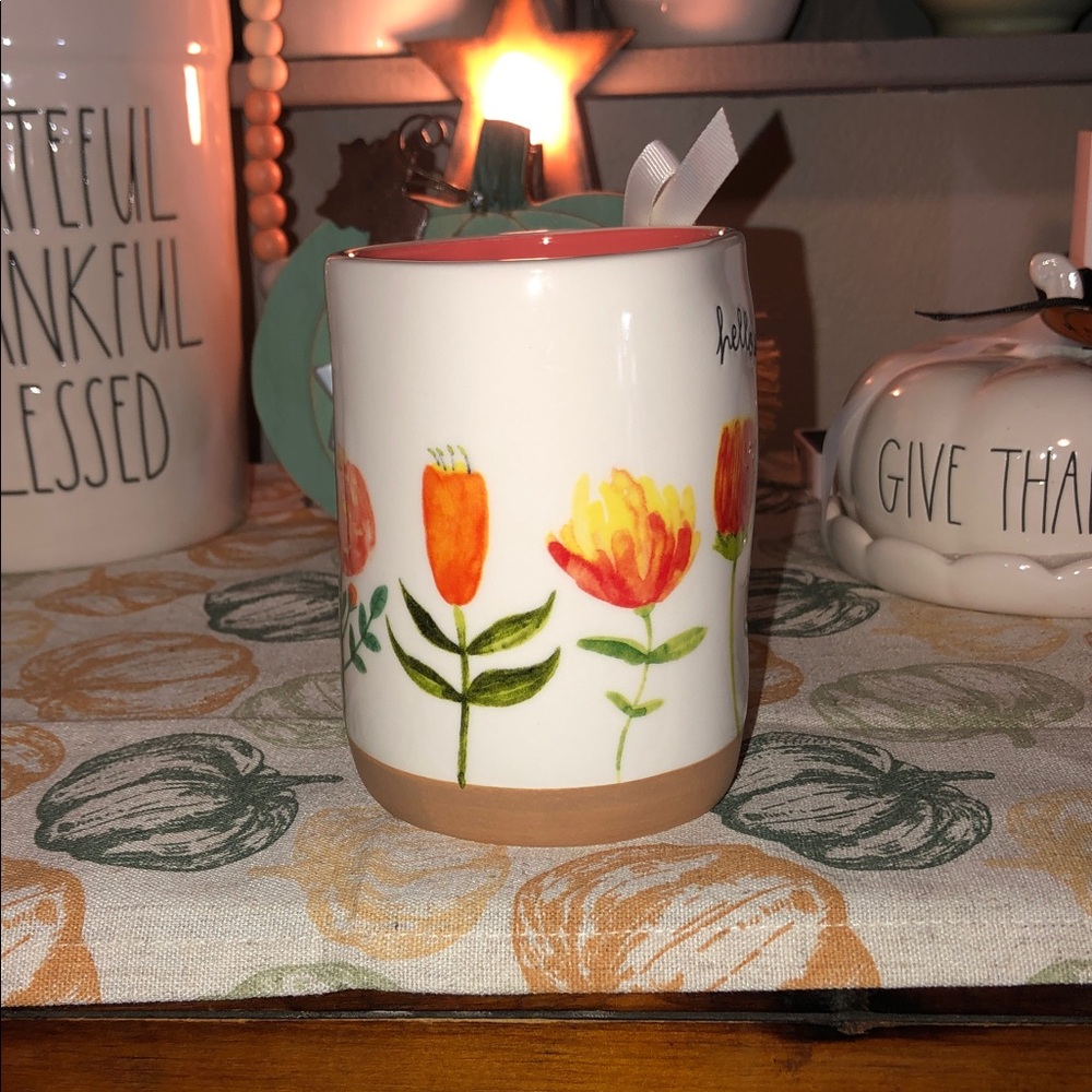 Rae Dunn HELLO SUNSHINE Mug Flowers & Unfinished Bottom - Picture 5 of 7